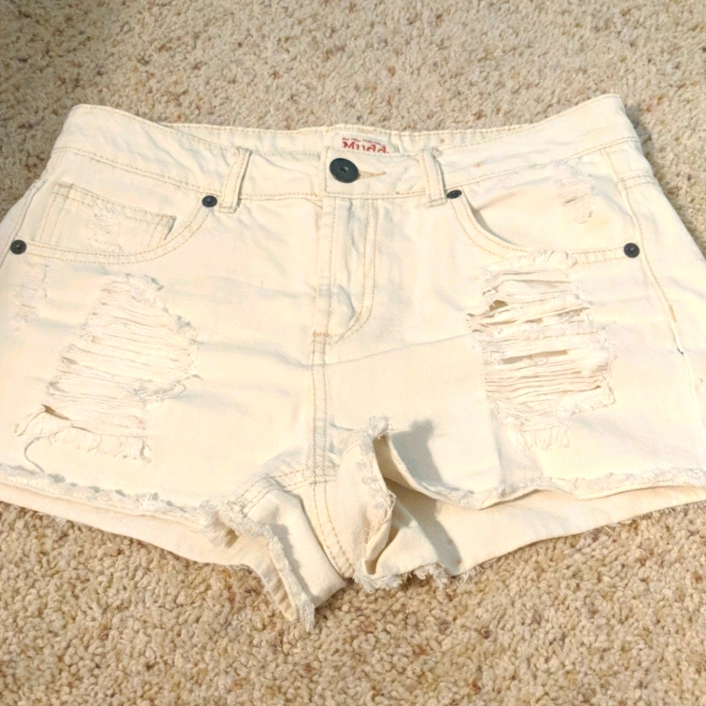 White Jean Shorts